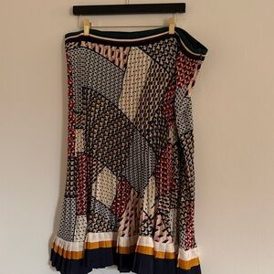 Skies Are Blue A-Line Skirt with Geometric Patterns